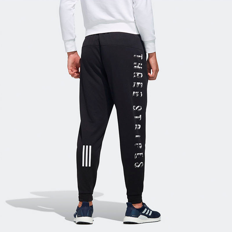 adidas Alphabet Printing Knit Bundle Feet Sports Pants Black FM5427