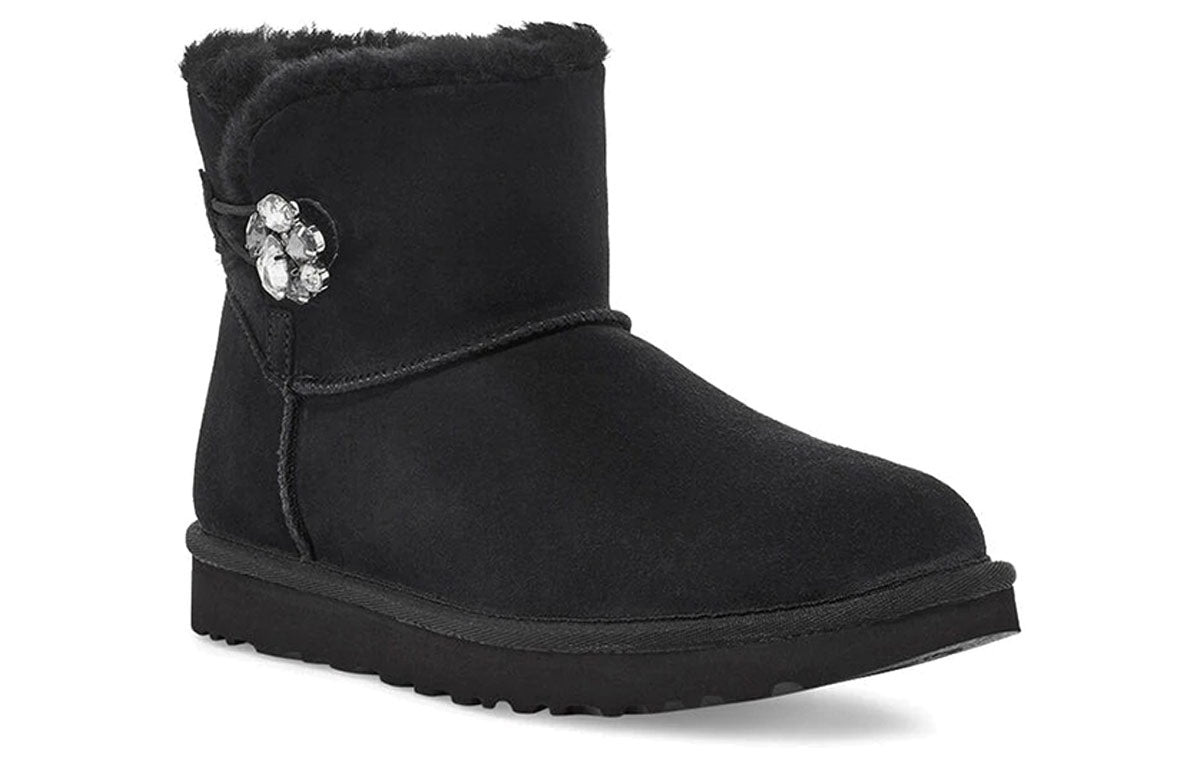 (WMNS) UGG Mini Bailey Button Gem Classic Boot 'Black' 1119000-BLK