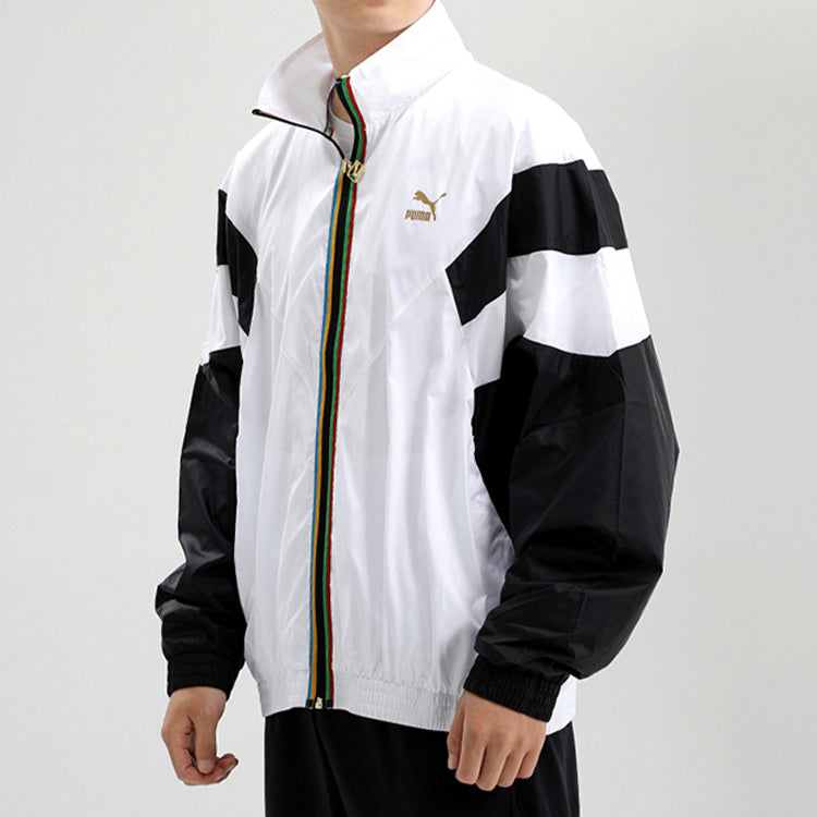 PUMA Bronzing Printing Casual Sports Jacket White 597610-02