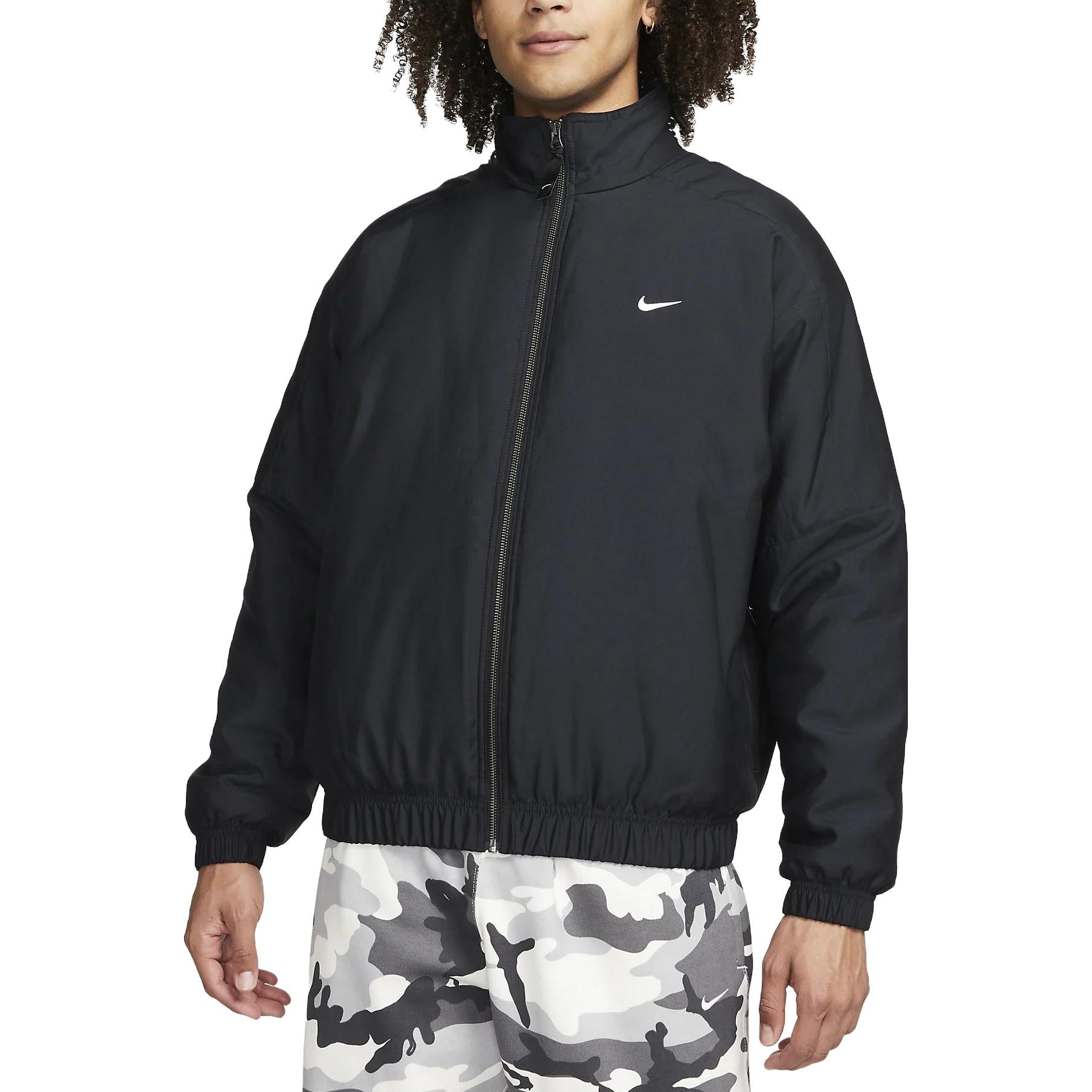 Nike Solo Swoosh Satin Bomber Jacket (Asia Sizing) 'Black' DN1267-014