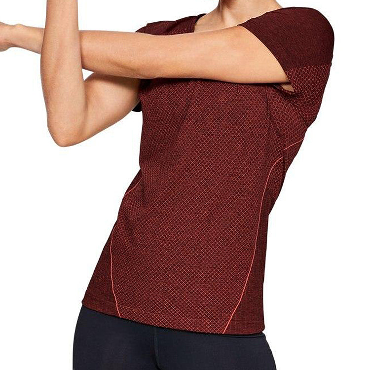 (WMNS) Under Armour RUSH Seamless Tee Red 1351602-628