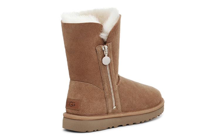 (WMNS) UGG Bailey Zip Short Fleece Lined Brown 1112480-CHE