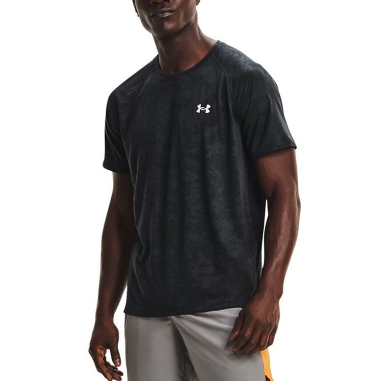 Men's Under Armour Casual Breathable Running Sports Short Sleeve Black 1365676-001