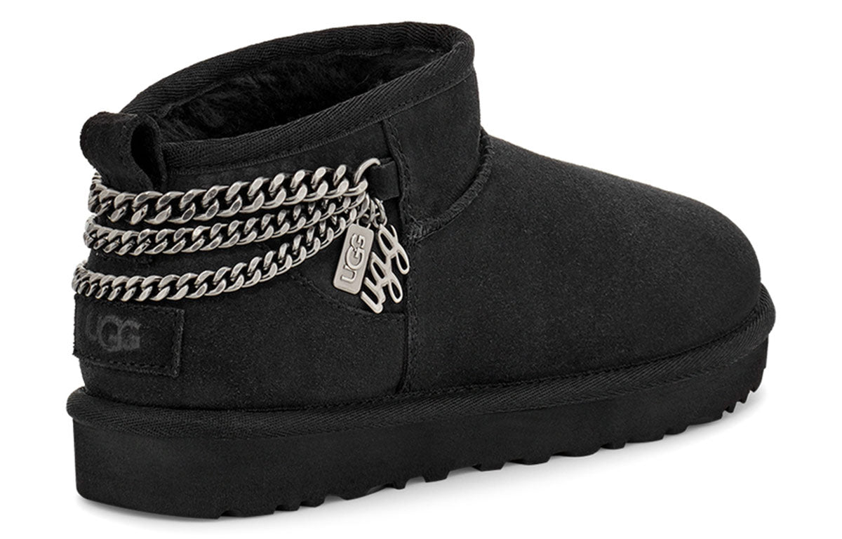 (WMNS) UGG Classic Ultra Mini Chains 'Black' 1117933-BLK