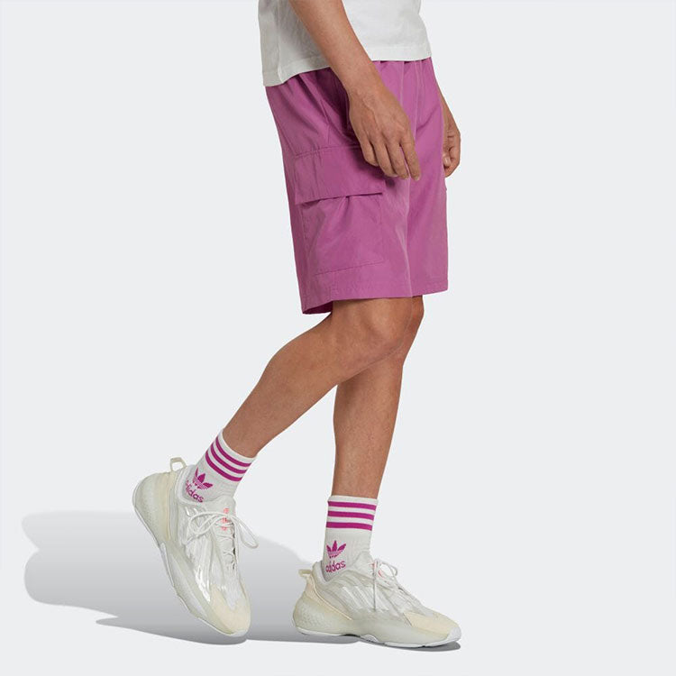 Men's adidas Logo Solid Color Casual Shorts Purple Red HK5155
