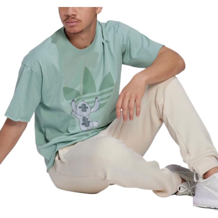 adidas originals x Disney Crossover Cartoon Pattern Printing Short Sleeve Couple Style light green HT3951