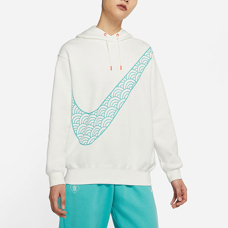 (WMNS) Nike CNY New Year's Edition Hoodie Fleece Loose Knit Sports White DQ5368-133