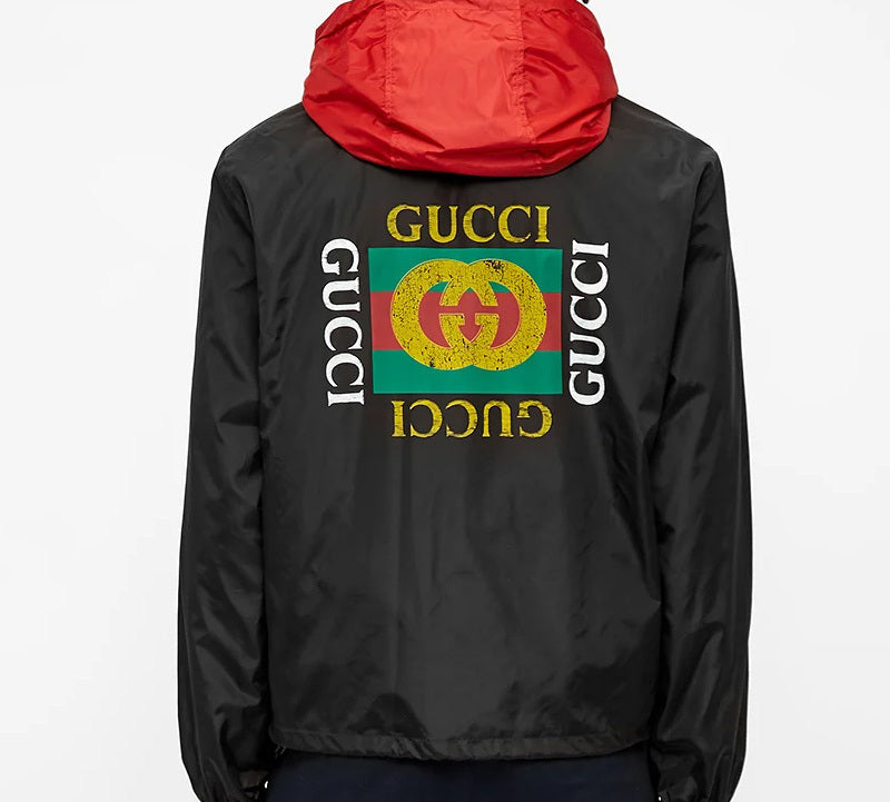 Men's Gucci Back Logo Printing Jacket Black 473302-Z719B-1155