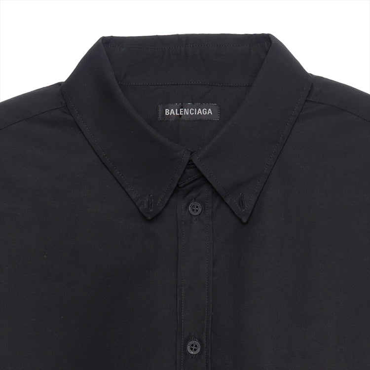 Balenciaga Gaffer Long Sleeve Shirt Large Fit 'Black' 719874TYB181000