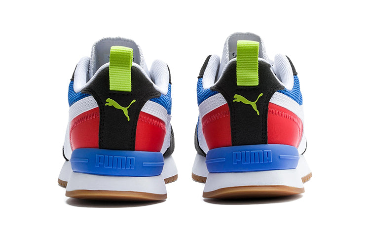 (GS) PUMA R78 Low Top Running Shoes Black/White/Blue 373616-03