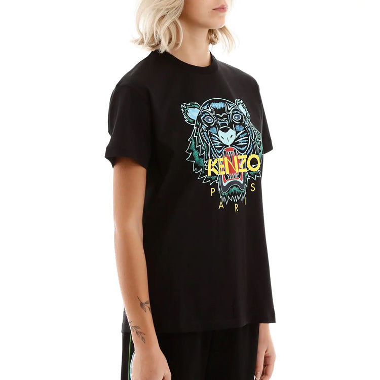 KENZO Classic Tiger Head Pattern Short Sleeve Black FA52TS9594YA