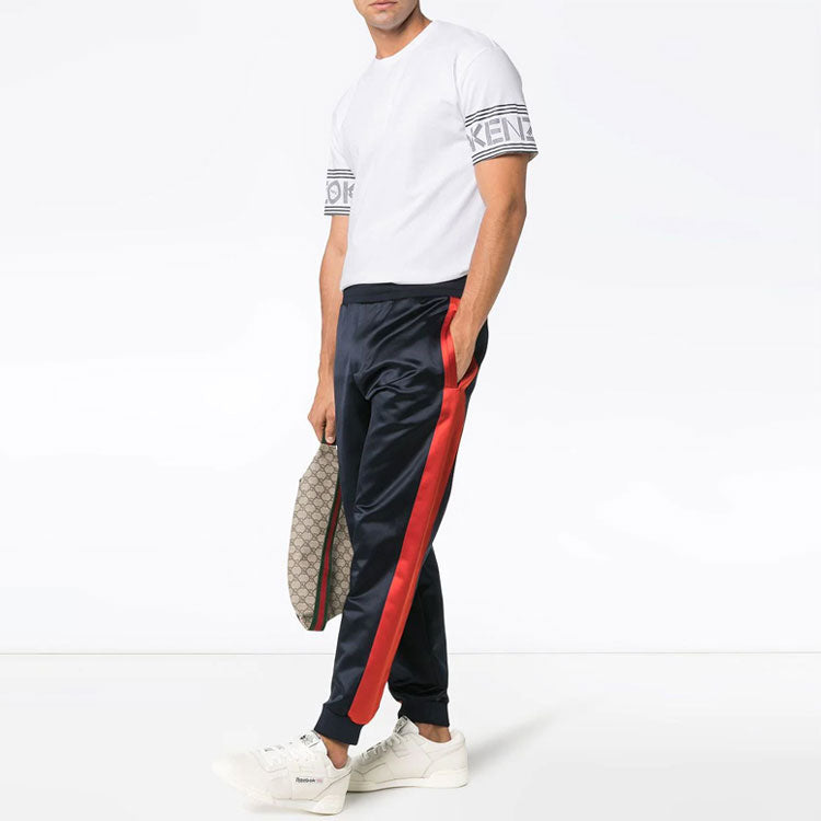 Men's KENZO Cotton logo Printing Casual Short Sleeve White F005TS0434BD-01