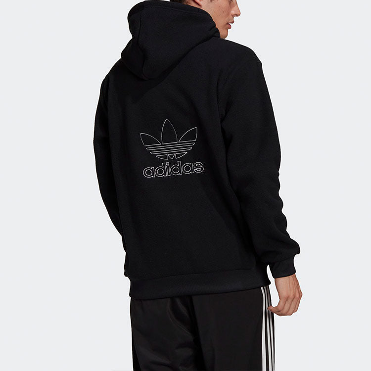 adidas originals Plrfleece Hoody Casual Sports Pullover Black GE5212
