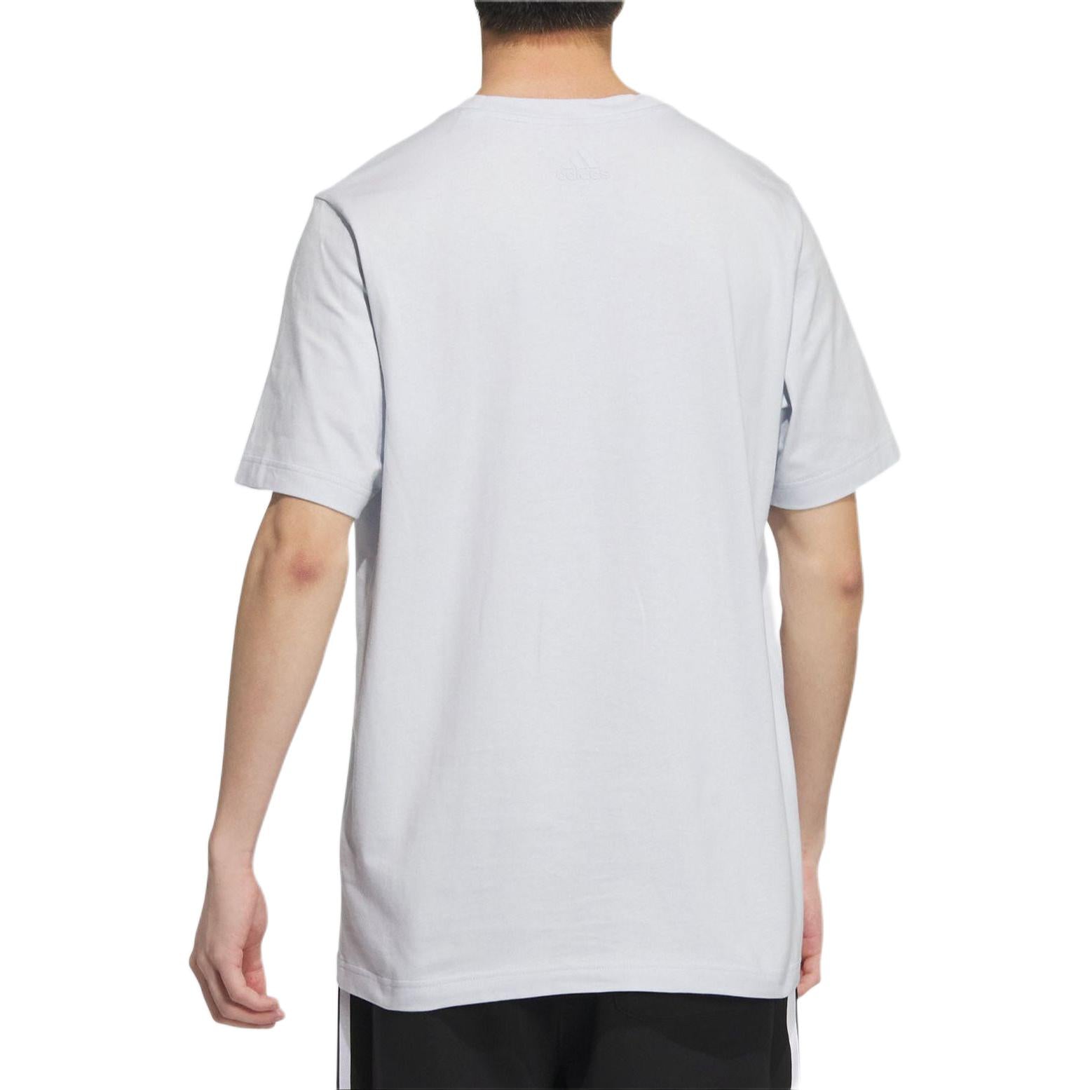 adidas Small Linear Logo Pocket T-Shirt Asia Sizing 'Light Grey Blue' JI9084