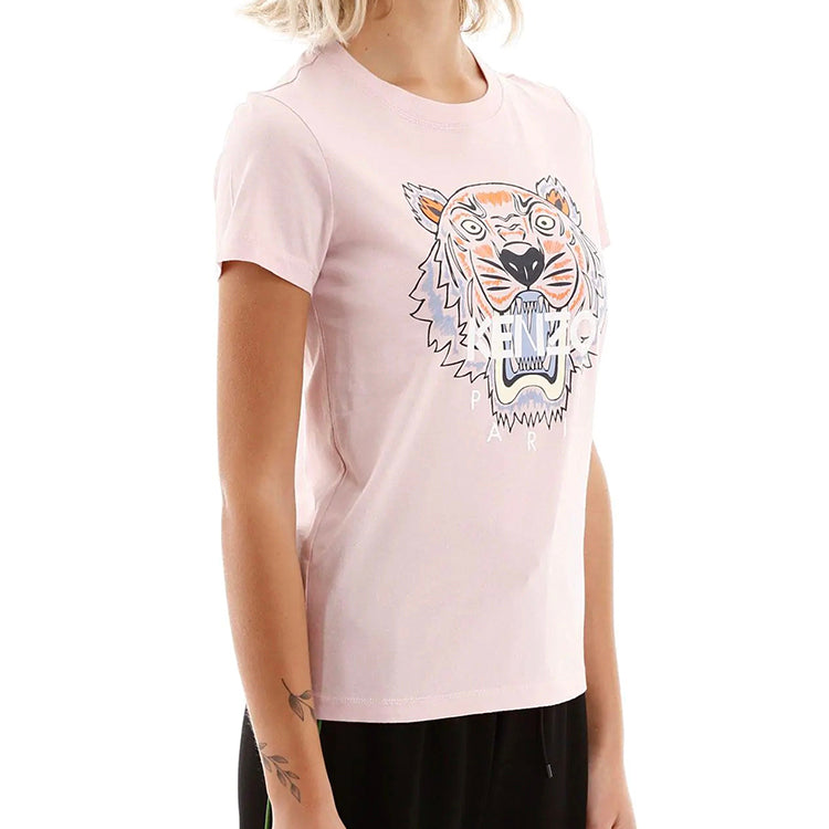 KENZO Printing Round-neck Short Sleeve Pink FA52TS7214YB-34