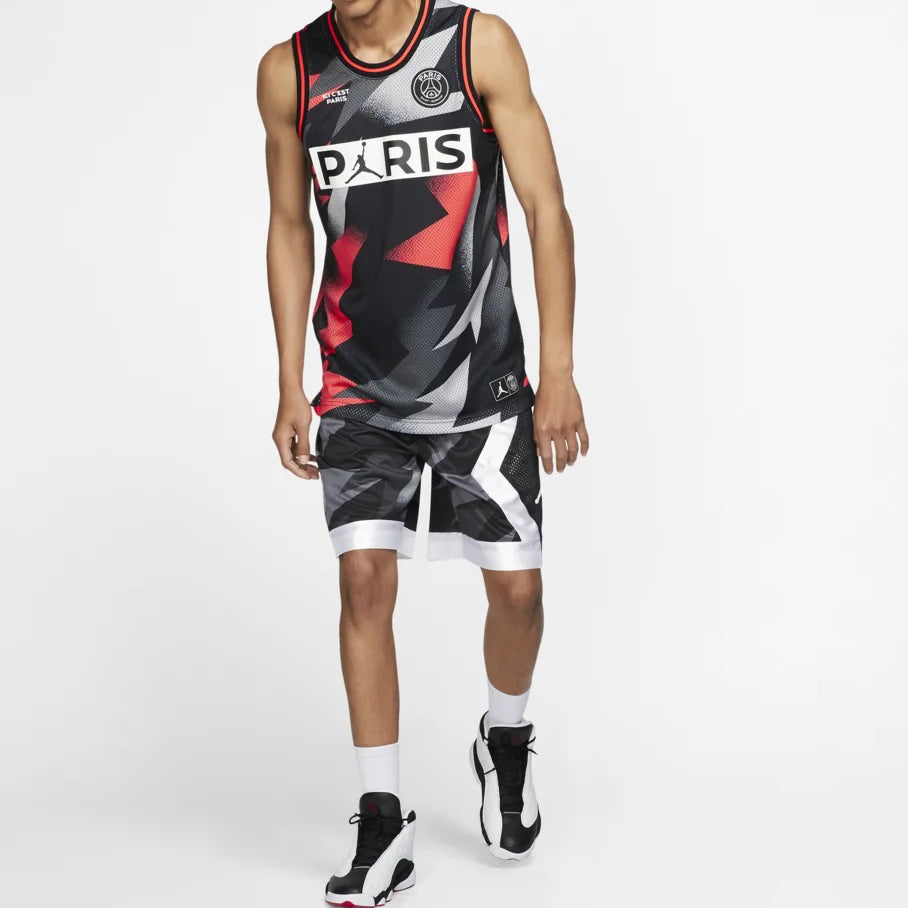 Air Jordan Paris Saint-Germain Mesh Cloth Jersey 'Black Infrared 23' BQ8357-010