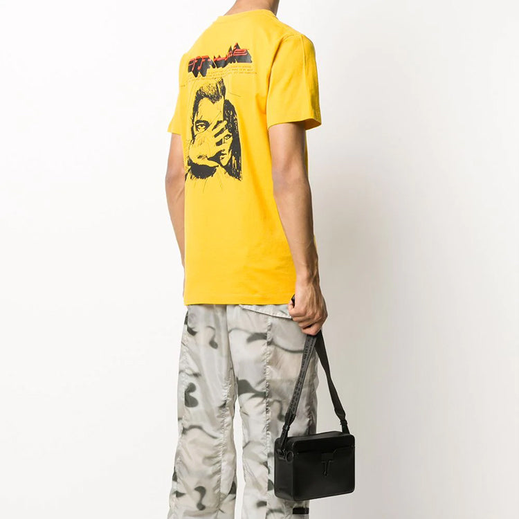 Off-White logo Printing Short Sleeve Yellow OMAA027E20JER0121810