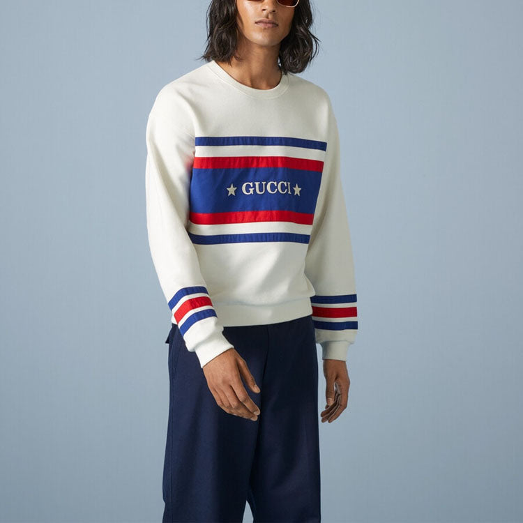 Gucci Cotton Jersey Sweatshirt With Embroidery 'Off White' 746988-XJFK1-9088