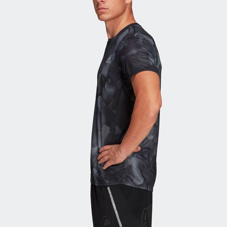 Men's adidas Alphabet Logo Printing Round Neck Pullover Short Sleeve Japanese Version Gray T-Shirt HA6542