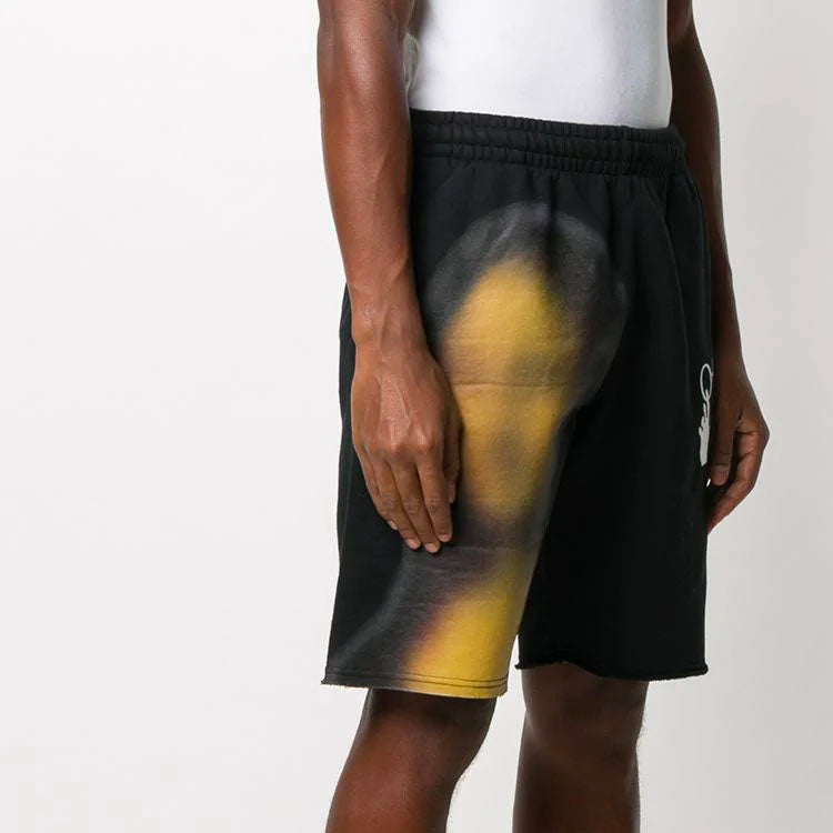 Off-White Mona Lisa Applique Sports Shorts Men's Black OMCI006F20FLE0061010