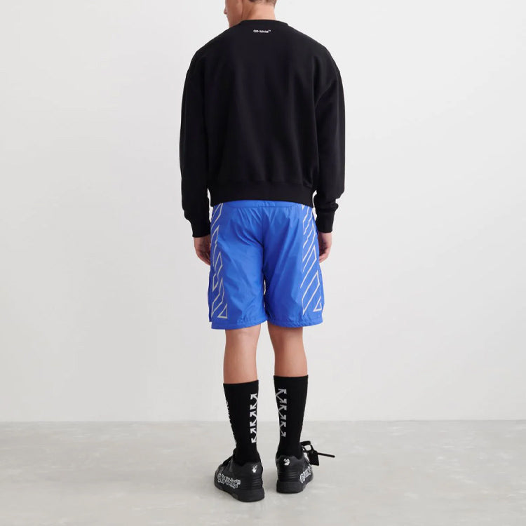 Men's Off-White Mona Lisa Printing Cotton Round Neck Pullover Black OMBA058C99FLE0031045