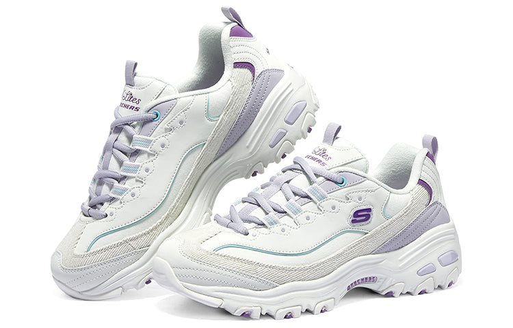 (WMNS) Skechers D'lites 1.0 Sneakers 'White Purple' 896264-WLVB