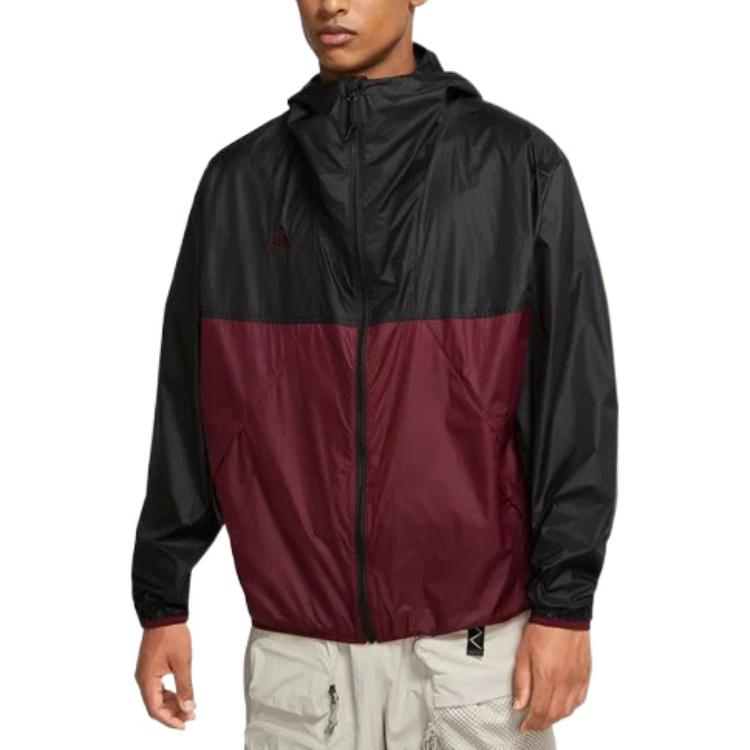 Men's Nike ACG Colorblock waterproof Lightweight Hooded Jacket Red CK7239-011