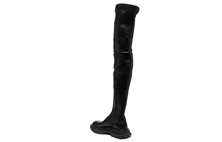 (WMNS) Alexander McQueen Hybrid Lace Up Boot 'Black' 641850WHSS21000