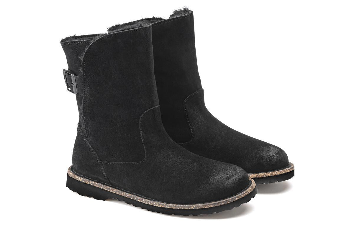 (WMNS) Birkenstock Uppsala Shearling Suede Leather Narrow Fit 'Black' 1020658
