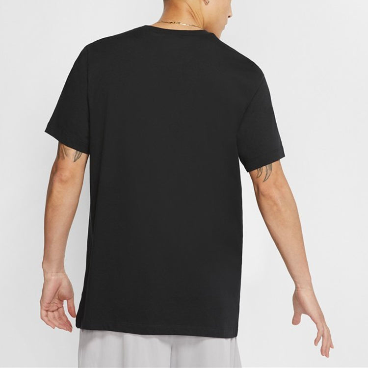 Nike Alphabet Basketball Printing Casual Short Sleeve Black CJ6289-010