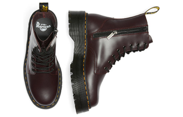 Dr. Martens Jadon Boot Smooth Leather Platforms 'Burgundy' 27311626