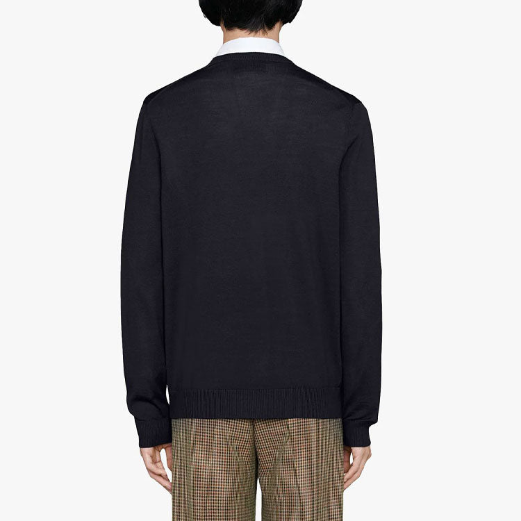 Gucci Jacquard-Motif V-neck Jumper 'Blue' 597739-XKA4I-4206