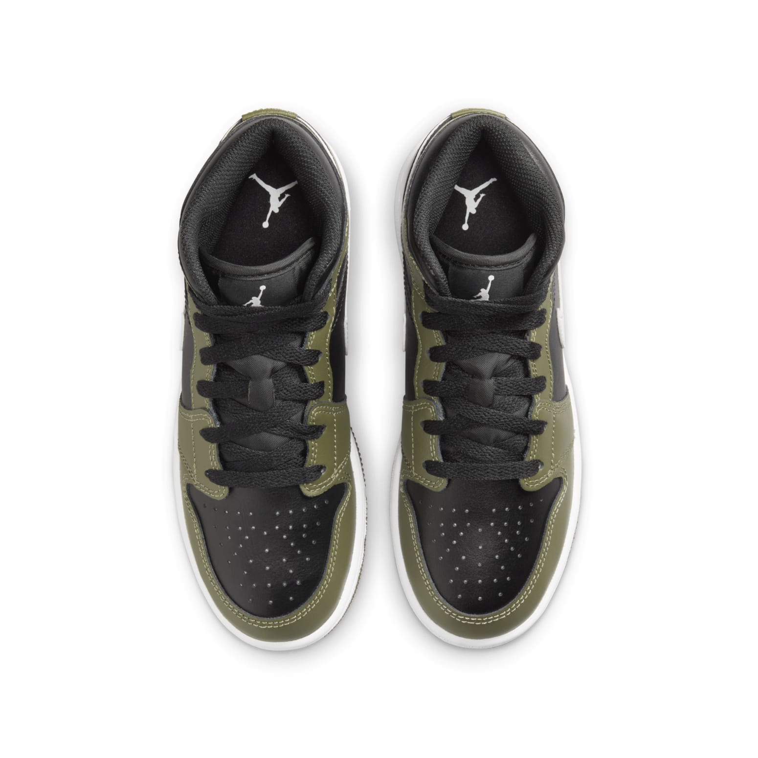 (GS) Air Jordan 1 Mid 'Black White Olive' DQ8423-092