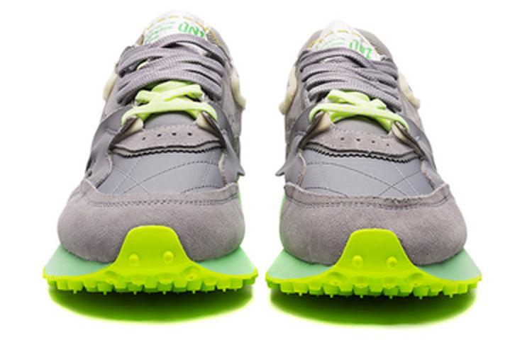 Li-Ning 001 Splicing Lightweight Wear-Resistant Low Top Athleisure Casual Sports Shoes Gray Green AGCP313-5