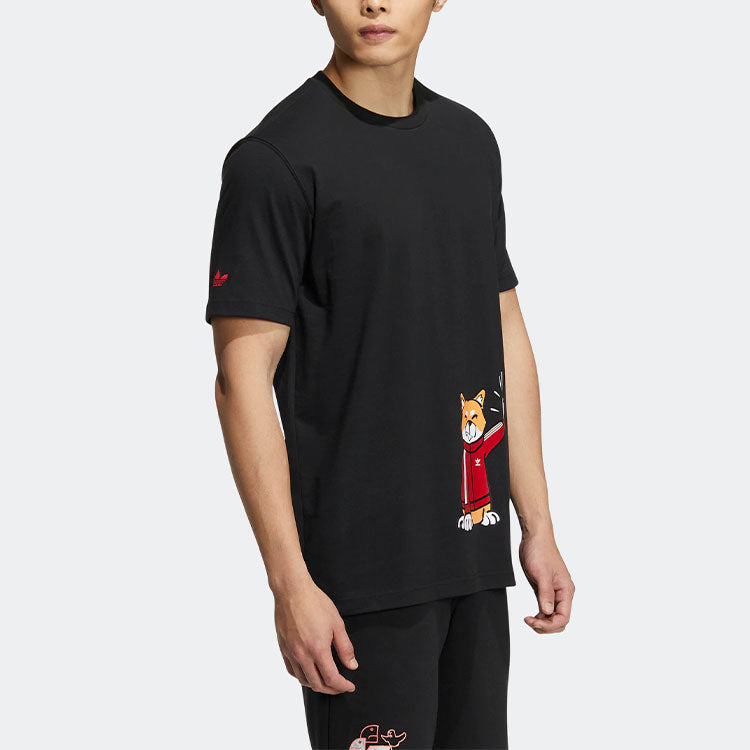 adidas originals Graphic T-Shirts 'Black' H49574