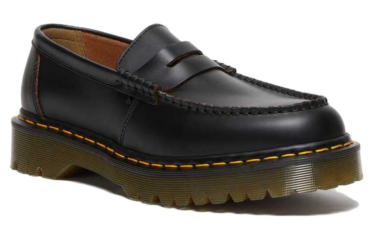 Dr. Martens Penton Bex Yellow Stitch Quilon Leather Loafers 'Black' 27826001