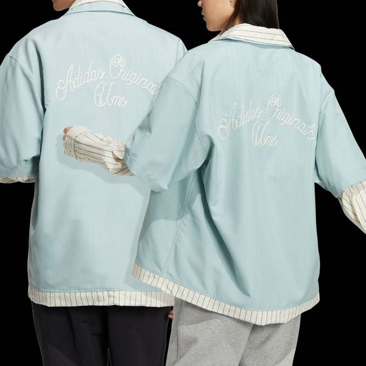 adidas originals x UMAMIISM Crossover Logo Printing Long Sleeves Blue Shirt HR6446