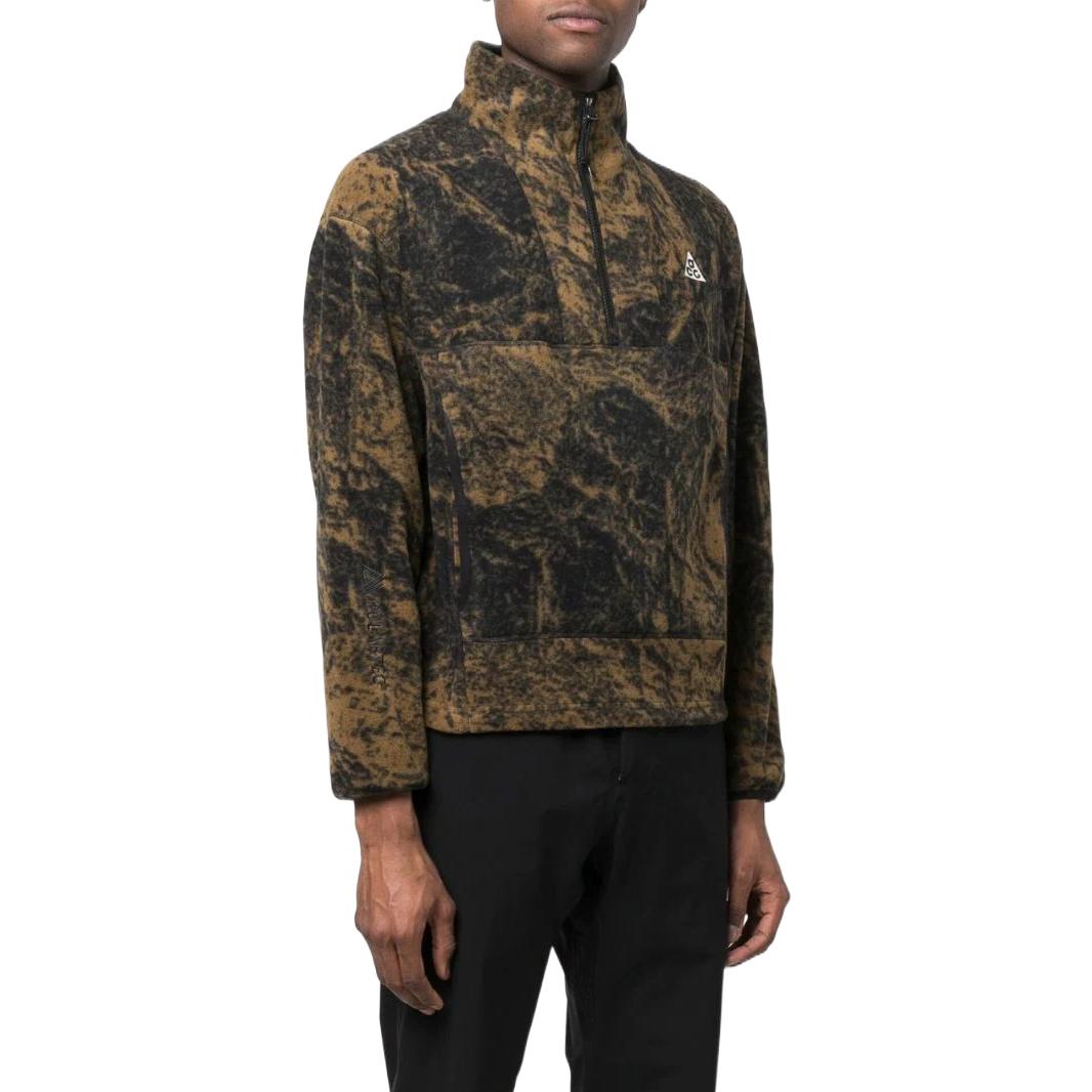 Men's Nike ACG Logo Embroidered Half Zipper Long Sleeves Wool Sweater Yellow DM4328-242