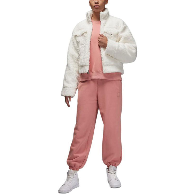 (WMNS) Air Jordan Brooklyn Fleece Crewneck Sweatshirt 'Pink' FB5174-618
