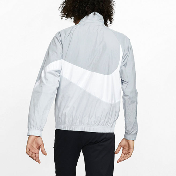 Nike Large Swoosh Windbreaker Woven Jacket Gray AR3132-012