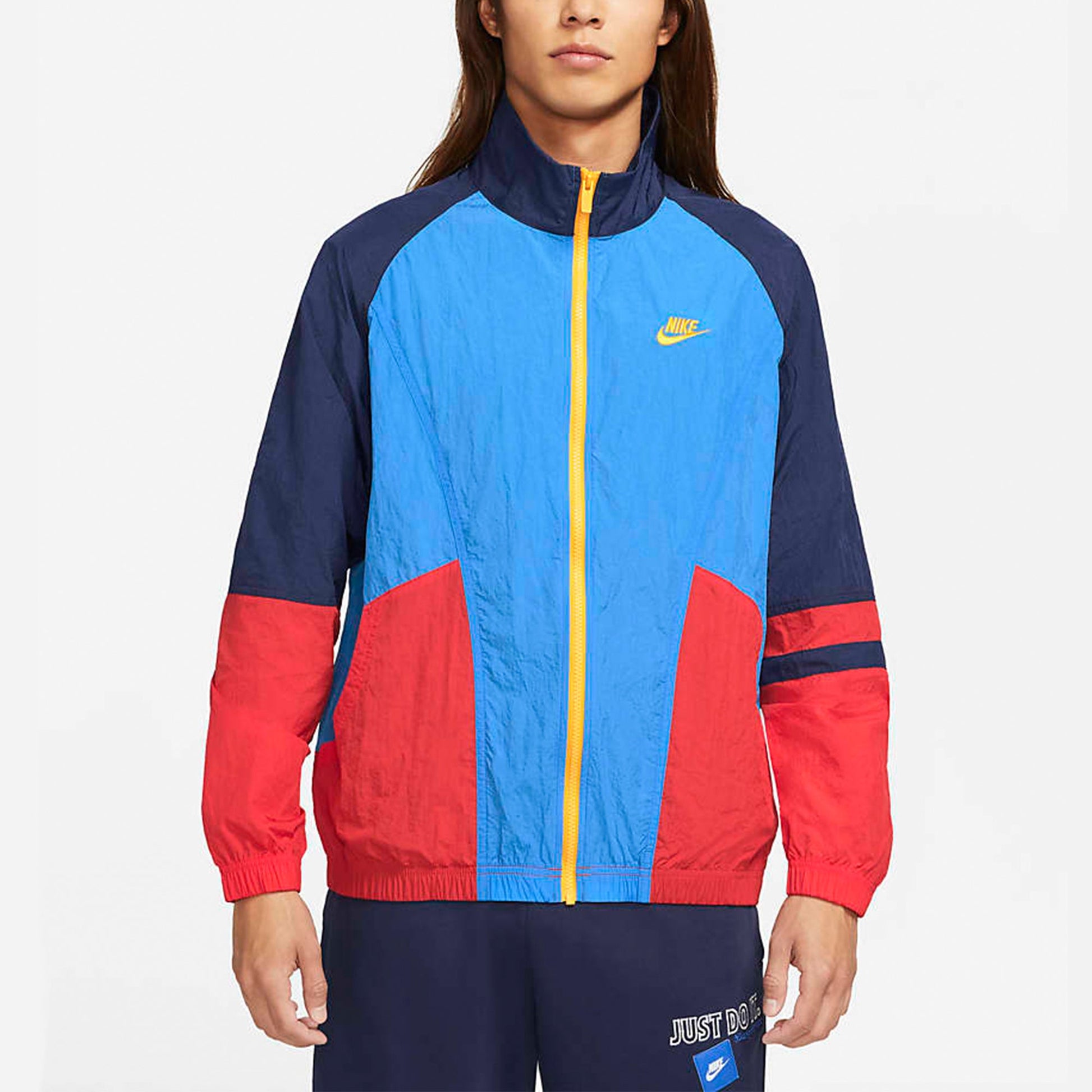 Men's Nike Nsw Trend Ul Jkt Casual Colorblock Sports Breathable Woven Jacket Dark Sky Blue DD6171-435