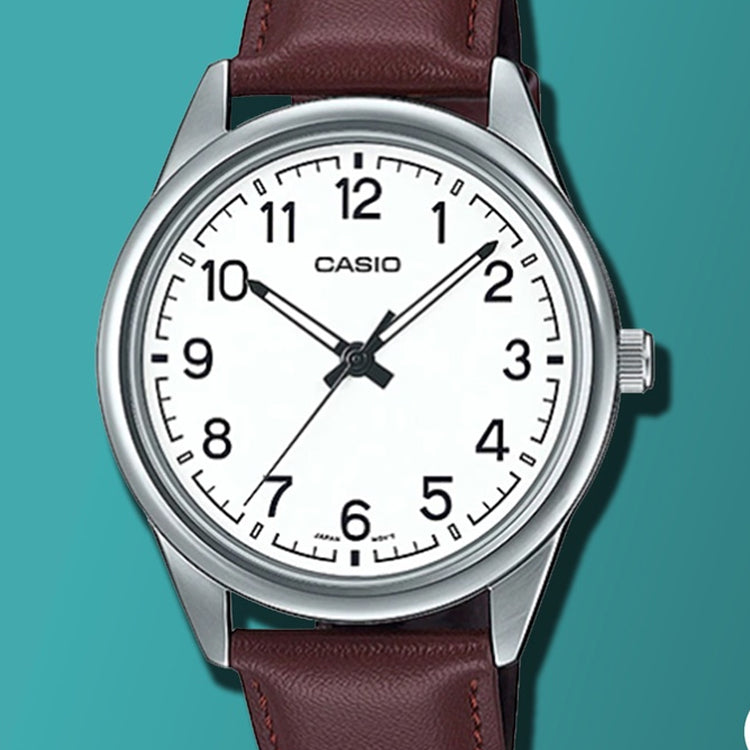 CASIO DRESSSerieses Business Men'ses Mens Silver Analog MTP-V005L-7B4