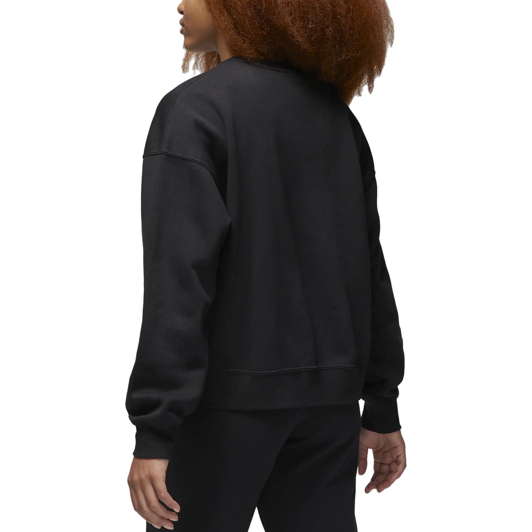(WMNS) Air Jordan Brooklyn Fleece Crewneck Sweatshirt Asia Sizing 'Black' FN4492-010
