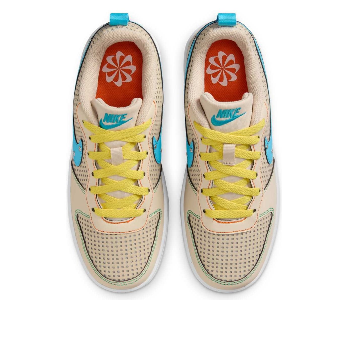 (GS) Nike Court Borough Low Recraft 'Sanddrift Phantom Opti Yellow Baltic Blue' IB7726-126