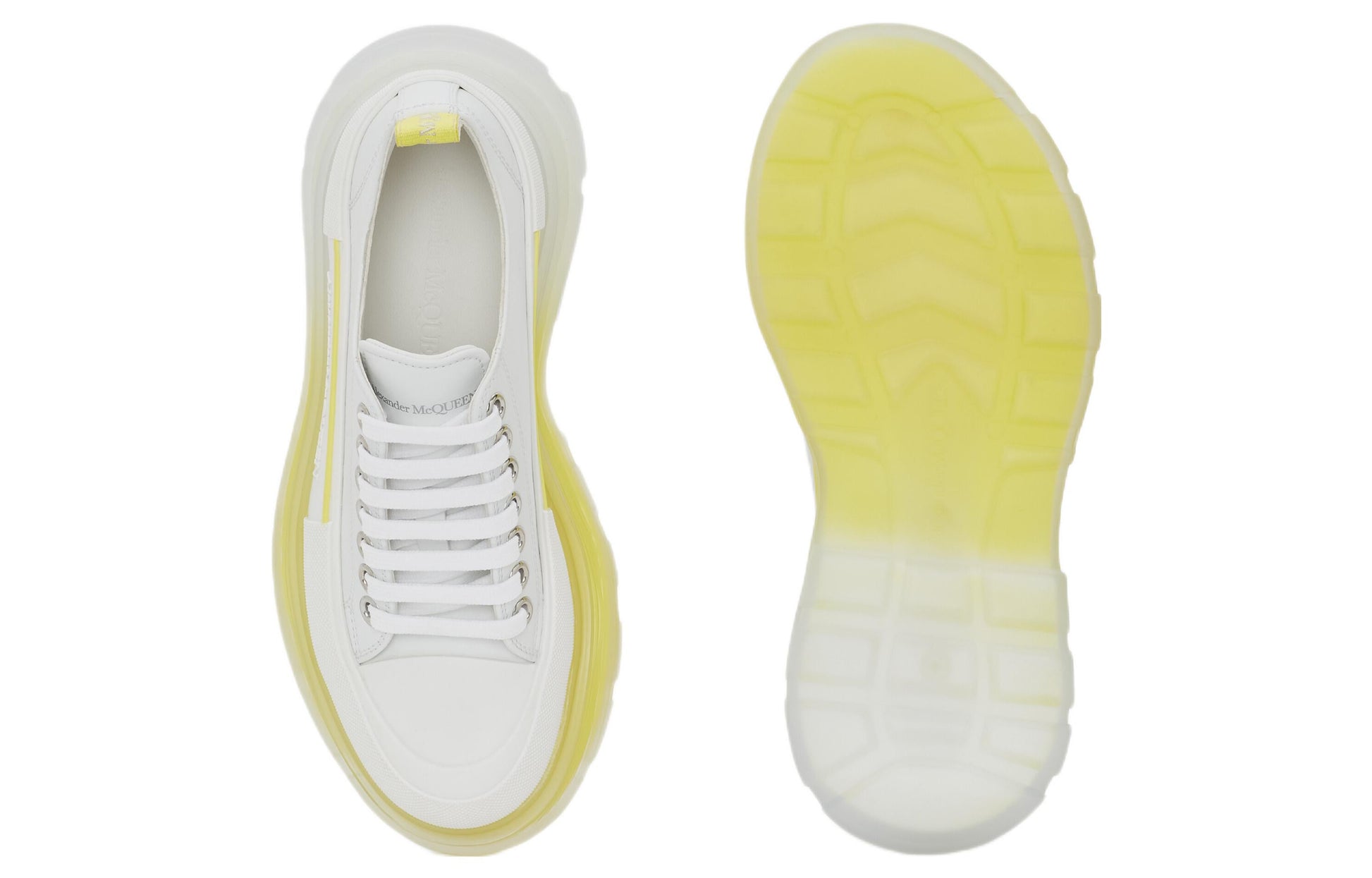 (WMNS) Alexander McQueen Tread Slick Sneakers 'Yellow White' 702042WHZ6E8943