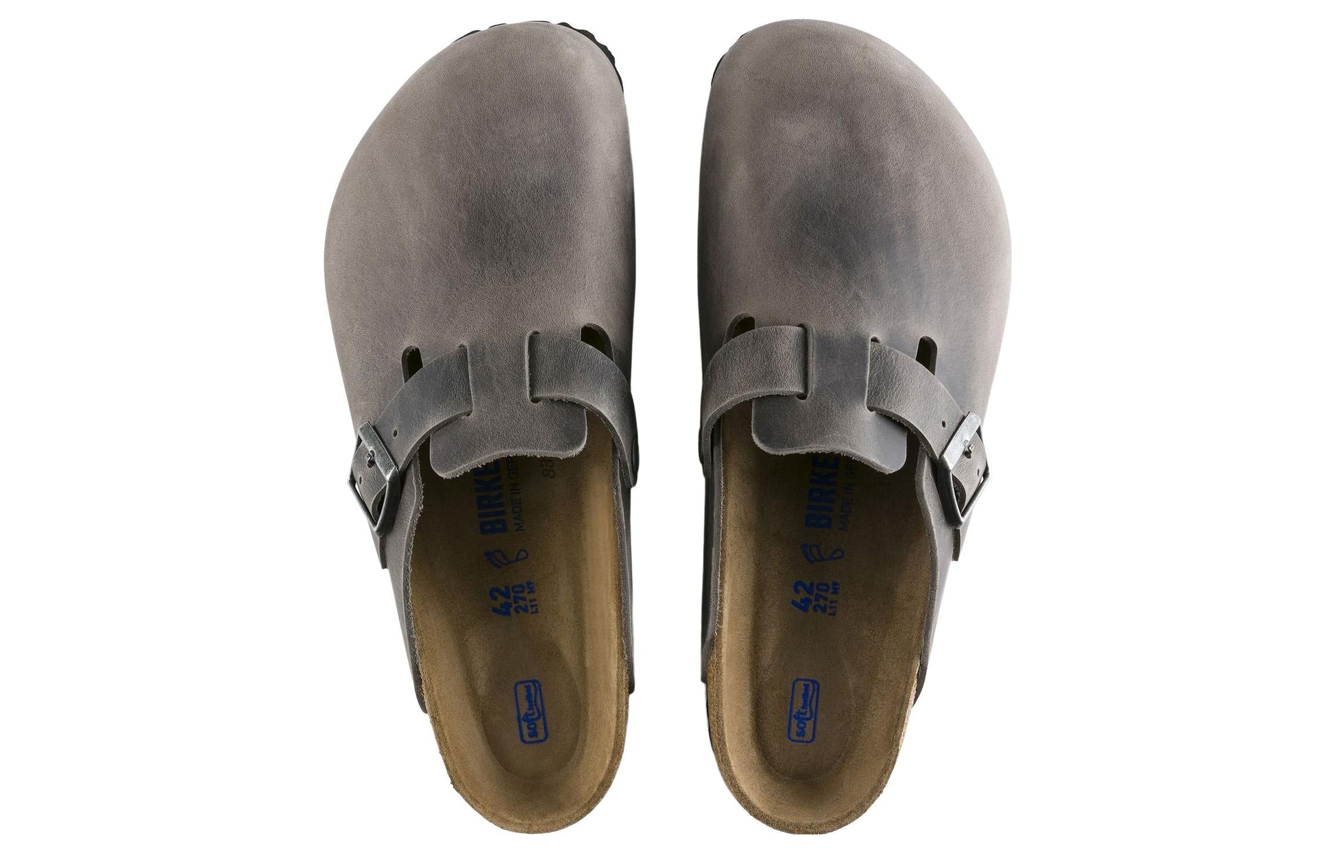 Birkenstock Boston Soft Footbed Oiled Leather Sandals 'Iron' 1013255