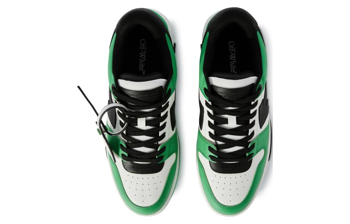 Off-White Out Of Office Leather Sneakers 'Neon Green Black White' OMIA189S24LEA0065510