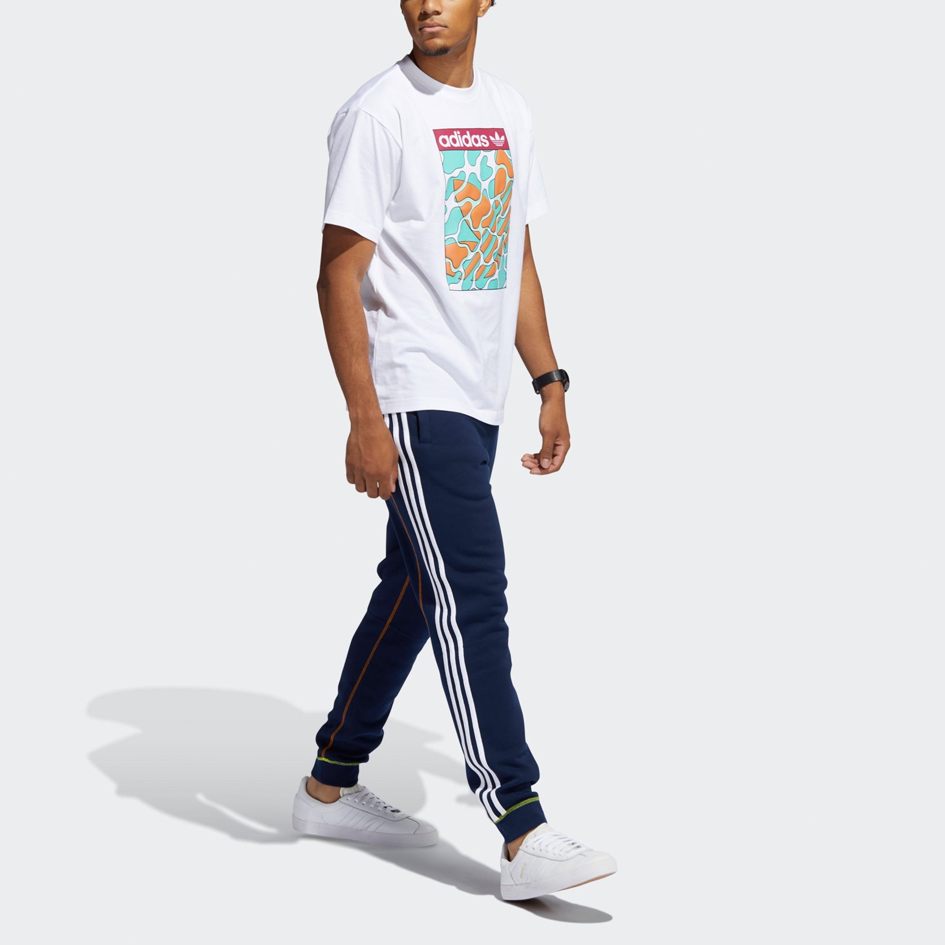 adidas originals Summer Tongue L Printing Logo Sports Round Neck Short Sleeve White GN3900