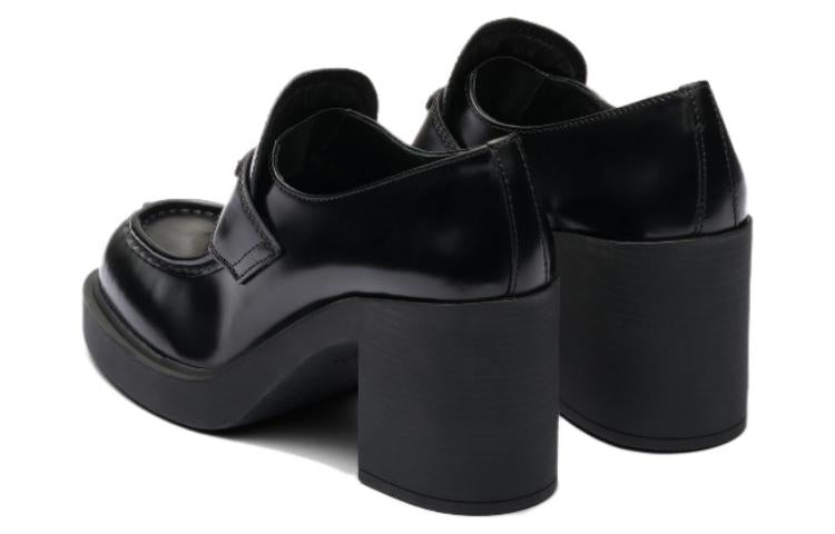 (WMNS) PRADA Chocolate Brushed Leather Loafers 'Black' 1D246M_055_F0002_F_085