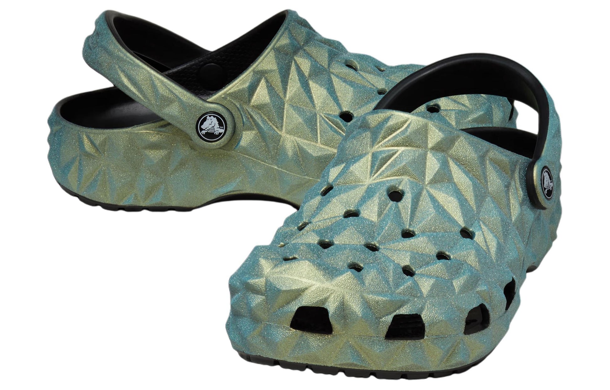 Crocs Classic Iridescent Geometric Clog 'Green' 209841-001
